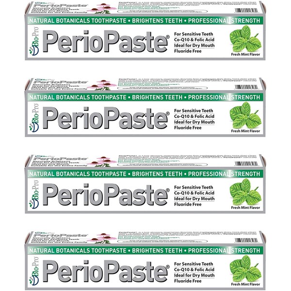 PerioPaste Natural Toothpaste - FOUR 4 oz | Natural Teeth Whitening | Fresh Breath | Stain Removal Naturally