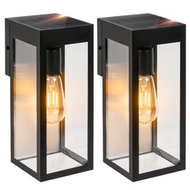 Solar Sconce Light Outdoor Dusk-to-Dawn Solar Powered Outside Porch Lantern