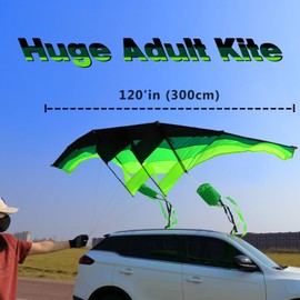 TianYueFly Huge 3D Adult Gliders Kite, 120" in Giant Single Line Kites with Two 17ft 3D Tails, Large Beach Kite for Adults