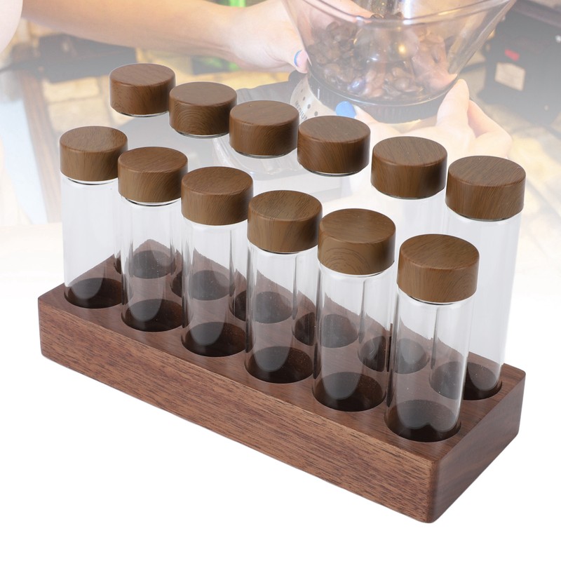 12pcs Coffee Bean Storage Tubes Glass Sealed Dosing Coffee Bean