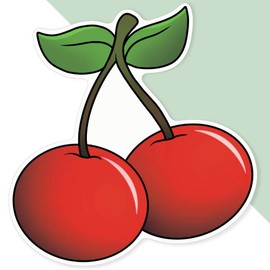 Extra Large 460mm 'Pair of Cherries' Permanent Sticker Decal for Cars/Windows/Bins/Walls (DW00133499)