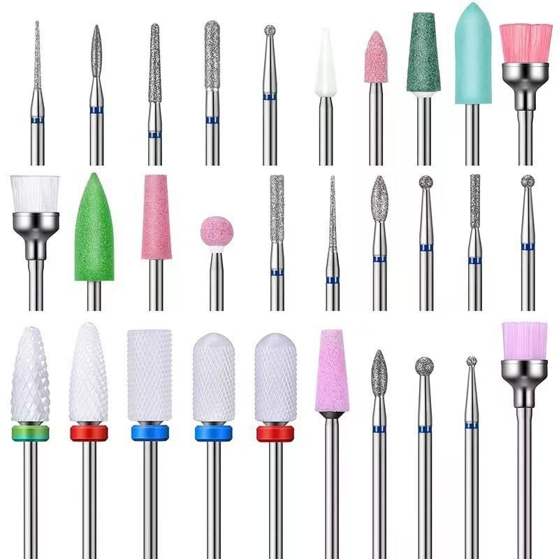 MUEYAN 31 pcs Nail Drill Bits Set with 210 Pieces