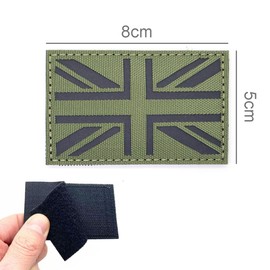 OD Green IRR Union Jack Flag Patch Olive Drab Badge British Military Hook and Loop 8x5cm Army Airsoft UK