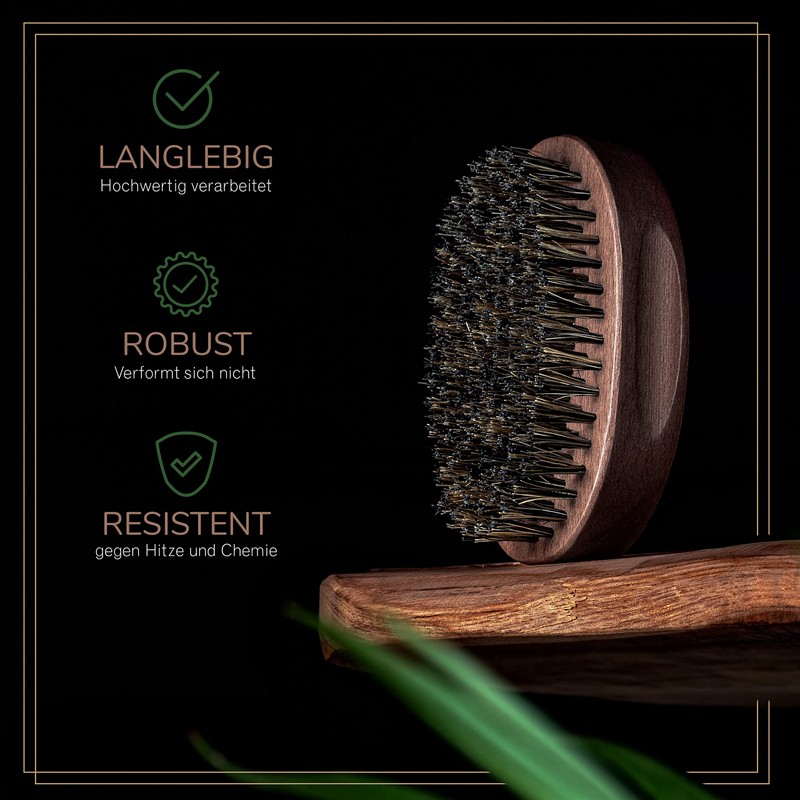 lampox Beard Brush with Boar Bristles for Healthy, Nourished &