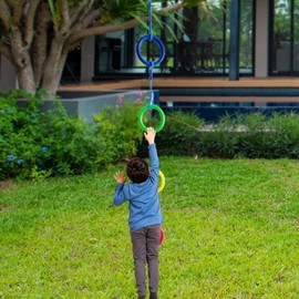 Gymnastic Swing Children Ring Climbing Rope Multipurpose Sturdy Kids Hanging Rope Playground Climbing Ring Set for Gym