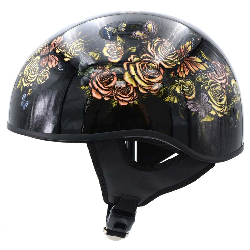 Hot Leathers Advanced Motorcycle DOT Skull Cap Classic Half Helmets