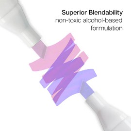 KINGART 424-12C PRO Double-Ended Alcohol Ink Art Markers, 12 BRIGHT FLORAL Colors, Fine Point & Chisel Tips, Permanent with Superior Blendability, Includes Plastic Case, 12 Pc.