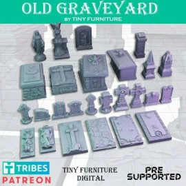 Unbranded Old Graveyard Graves Cemetery Scatter Terrain Scenery DnD Undead Miniature Fanta