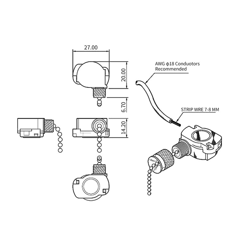 Hunter Ceiling Fan Light Switch E87438 - Pull Chain Switch,