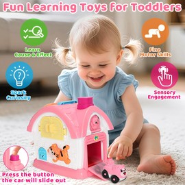 Montessori Toys for 1 Year Old Girls Gifts, Interactive Baby Musical Toy, 8-in-1 Musical Learning House 12-18 Months, First 1st Birthday Girl Gifts, for Toddler Age 1,2,3 Year Old Girl
