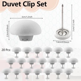 XinYangMao 20 Pcs Non-Slip Duvet Clips, Mushroom Quilt Clips to Keep Duvet in Place, Duvet Cover Snap Fasteners Holder for Blanket Bed Sheet Secure, Bedding Accessories