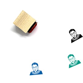 Ruth Bader Ginsburg Wooden Rubber Stamp No. 1 (0.5" x 0.5")