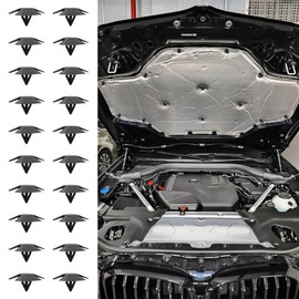 HAOBO 20PCS Hood Insulation Retainer Clips, Push-Type Retainer Clips, Nylon Clip Fasteners Push Type Push Pin Screws Replacement for Chrysler J-e-ep Dodge Ram Cherokee Grand, Replace 4878883AA (20PCS)
