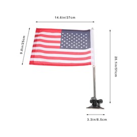 BESTOYARD Car Flag with Flagpole Mount & American, 20" Removable Flagpole, 15" USA Flag Pole Fixed Window Suction Cup Mount For Most Vehicle Window