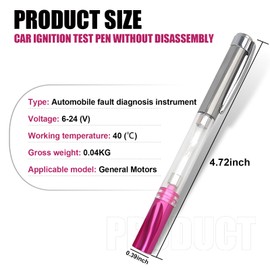 fasebeek Pack-1 Car Ignition Test Pen, 4.84" Line Detector Replacement, Spark Plug Detector, Clip Design Auto Repair Tool, Portable Test Pen, Universal for Most Vehicles (Multicolored)