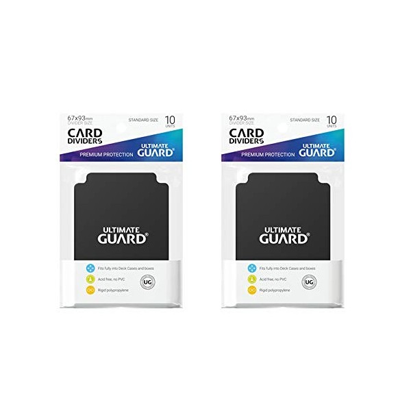 2 Packs Ultimate Guard Black Card Dividers (10) Standard Size Individual Pack