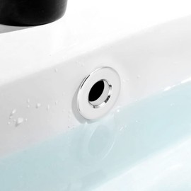 Orificio para Fregadero Circular, Lavabo de Baño, Cubierta de Desbordamiento del Fregadero, Decoración del Fregadero de Cocina, Anillo de Orificio de Repuesto, Suministros para el Hogar, Baño(Plata)