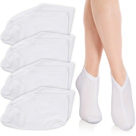 Gjinxi 4 Pairs Moisturizing Socks Overnight, Lotion Socks for Dry Feet, Cotton Moisture Enhancing Socks, Soft Spa Absorbing Socks for Foot Care, Cosmetic Therapy Socks for Women and Men