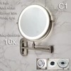 7–8 Inch Wall-Mounted LED Makeup Mirror, 1X/3X–10X, Battery & USB