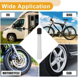 Partuto 10pcs 70mm Tire Valve Extension Universal Plastic 180 Degree Tyre Valve Inflation Adapter for Car Motorcycle RV Truck Bike