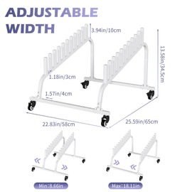Adjustable Canvas Storage Rack, Rolling Framed Art Storage Rack, 10 Tiers Print Display Shelf, Metal Paint Drying Organizer, Drawing Board Stand for Canvas Board, Panel, Artworks, Art Shows, Vendors