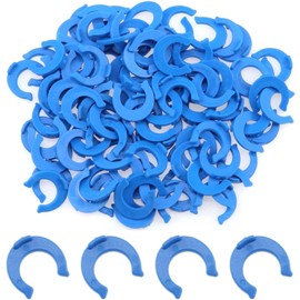 100 Pcs Water Filter Pipe Locking Clips Quick Connector Locking Clips for RO Reverse Osmosis Water Filter Fittings PE Pipe Fitting Filter System Accessories, Blue, 1/4in