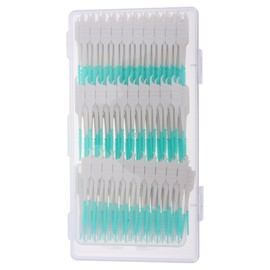 Hemobllo 300 piezas Cepillos Interdentales de Silicona - Limpiador de Dientes Flexible para Brackets y Encías Sensibles, Palillos Dentales Desechables con Estuche de Viaje