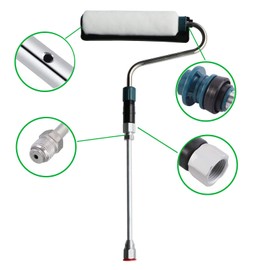 Tektall Professional 180 Degree Paint Crew Roller Arm Accessory Rotating Painting Tool with 11 inch Extension Pole for High Pressure Paint Spraying Equipment Power Roller.