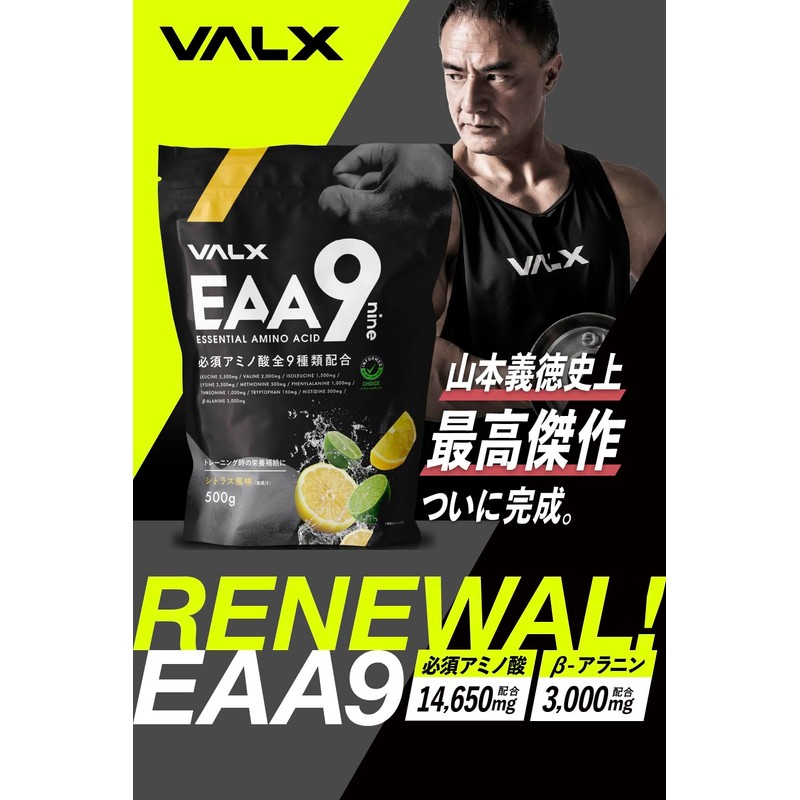 VALX バルクス EAA9 山本義徳 ライチ風味 必須アミノ酸9種類配合 EAA 500g 国産 ベータアラニン
