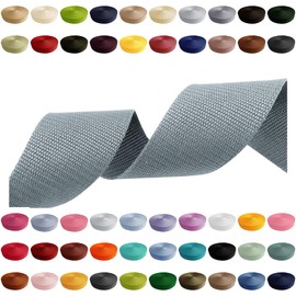 Webbing Strap 2 m 5 m 10 m 50 m 50 m 50 m Width 10 mm 15 mm 20 mm 25 mm 30 mm 40 mm 50 mm Bag Strap Polypropylene Ideal for DIY Projects, Crafts & Outdoor (330) Grey, 25 mm x 2 m