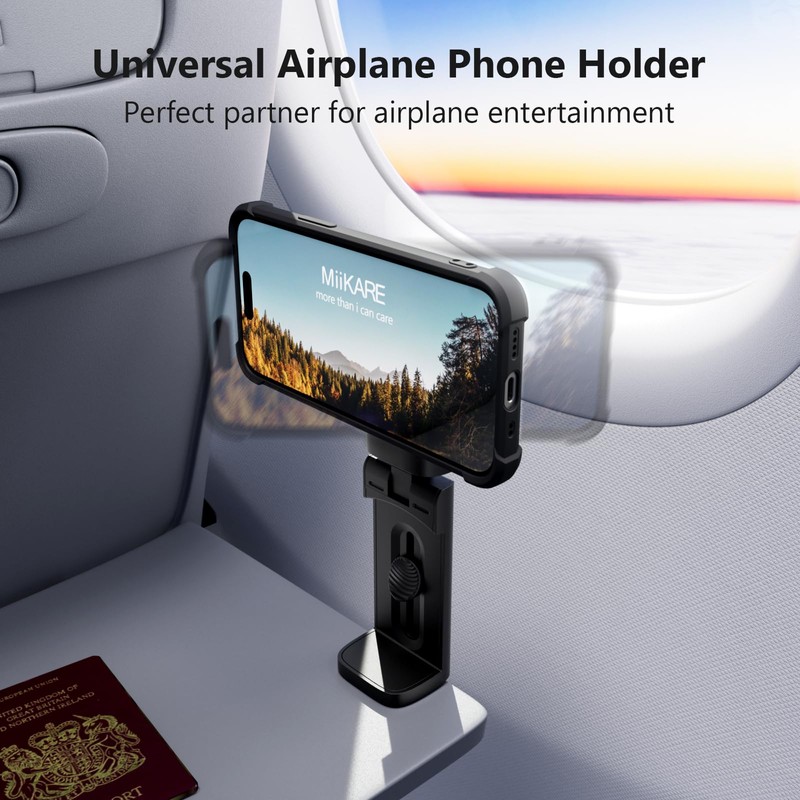 MiiKARE Airplane Travel Essentials Magnetic Phone Holder, Universal Handsfree Phone