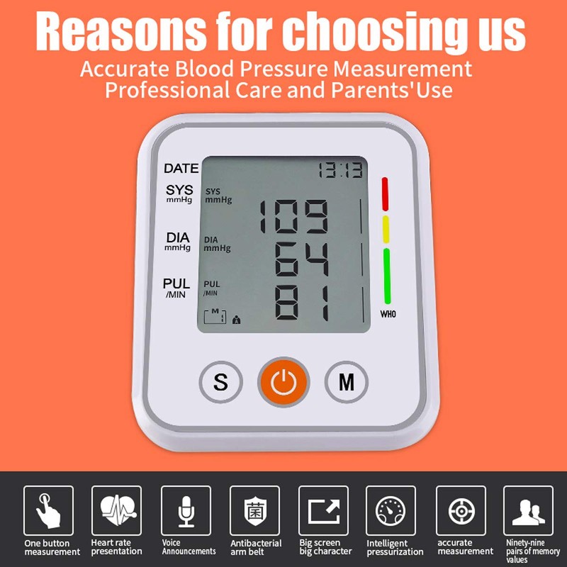 Blood Pressure Monitor Upper Arm Digital BP Machine and Pulse