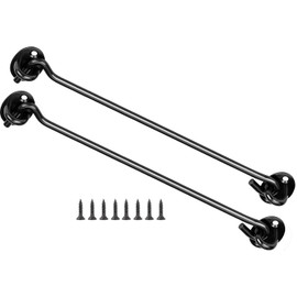 Litensh Pack of 2 Storm Hooks, Stainless Steel, 12 Inch Barn Door Hook Lock, Gate Door Hook and Eye Latch, Cabin Hook and Eye Latch, Cabinet Latch, Rotating Window Hook for Bathroom, Window, Gates