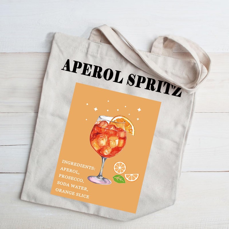 Spritz Tote Canvas Bag Apeol Spritz Ingredients Gift Cocktail Recipe