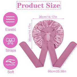 Provone 2 Pcs Silk Bonnet Sleep Cap,Adjustable Satin Bonnet Silk Bonnet Sleep Cap Satin Hair Cap Night Cap Satin Bonnet for Women Girls Black Curly Hair(Black+Red)