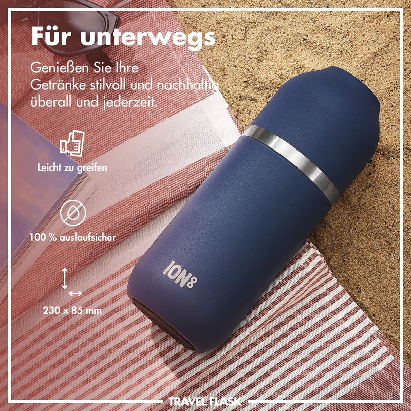 ION8 Vacuum Insulated ThermoShield Bottle for Hot or Cold Drinks,