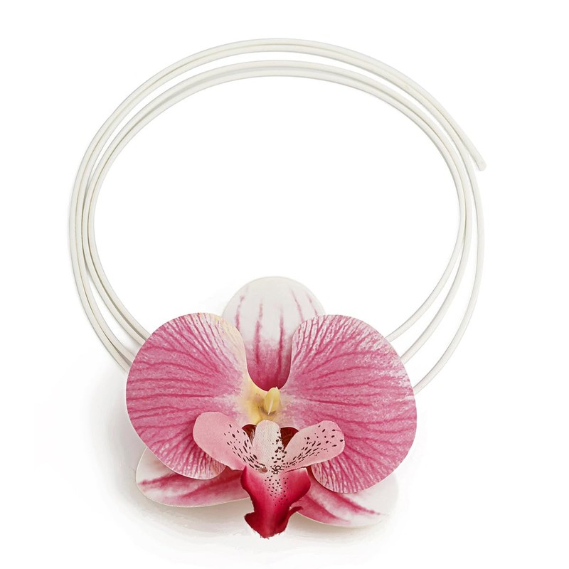 Bethynas Boho Orchid Flower Choker Necklace Artificial Phalaenopsis Butterfly Orchid