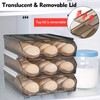 Lunmore Large Capacity Egg Holder for Refrigerator, Auto Rolling Egg