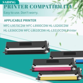 TN-439 TN439 Extra High Yield Toner Cartridge TN-439BK TN-439C TN-439Y TN-439M Compatible for Brother HL-L9310CDW MFC-L9570CDW MFC-L8900CDW HL-L8260CDW HL-L8360CDW MFC-L8610CDW Printer