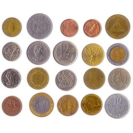 20 Different Coins from The Americas: Latin, Caribbean, Central, Northern, South