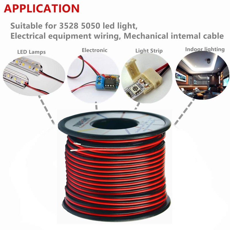 TUOFENG 22awg Electrical Wire 100 ft 22 Gauge Led Wire