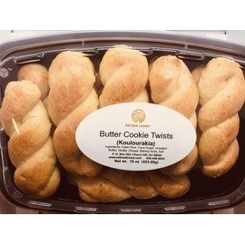 Generic Artisan Levant Greek Butter Cookie Twists, 16 Oz, Traditional, Natural-Artisan, Crispy, Soft, Sweet, Buttery, Chewy, Perfect for Entertaining, Daily Breakfast, Coffee Tea Time