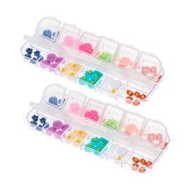 FOMIYES Set of 2 Boxes 3D Resin Daisy Nail Charms Art Decals Flower Nail Charms Decor for Home Salon Easy to Apply
