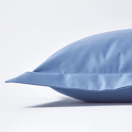 HOMESCAPES 1000 Thread Count Egyptian Cotton Blue Oxford Size Pillowcase