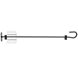 DIVINA VITAE Garden Flag Stand for Wall Garden Flag Holders for Outside Mailbox Post Metal Yard Flag Pole Hanger Yard Flag Stake for Mini&Small Flag 12x18 Decor with Stopper- Easy Mounting, Black
