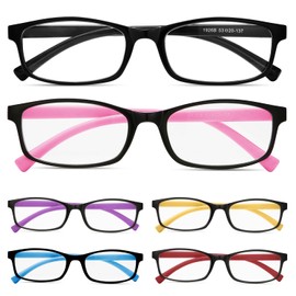 Gaoye 6 Pack Reading Glasses Men/Women, Eyeglasses, Blue Light Readers for Men/Women, Eye Glasses (Black Frames with colorful Temples, 2.50, x)