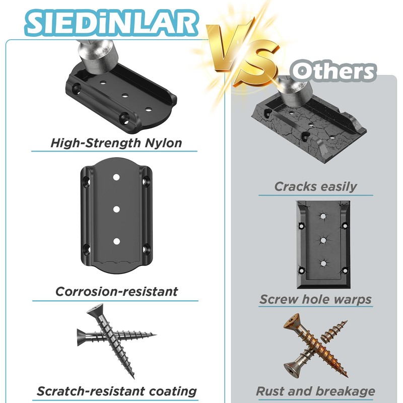 SIEDiNLAR 20 PCS Deck Railing Bracket Connectors for 2x4 Wood