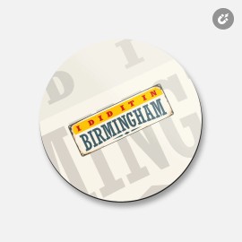 Unbranded Birmingham Retro Travel Tin Sign | 4'' X 4'' Round Decorative Magnet