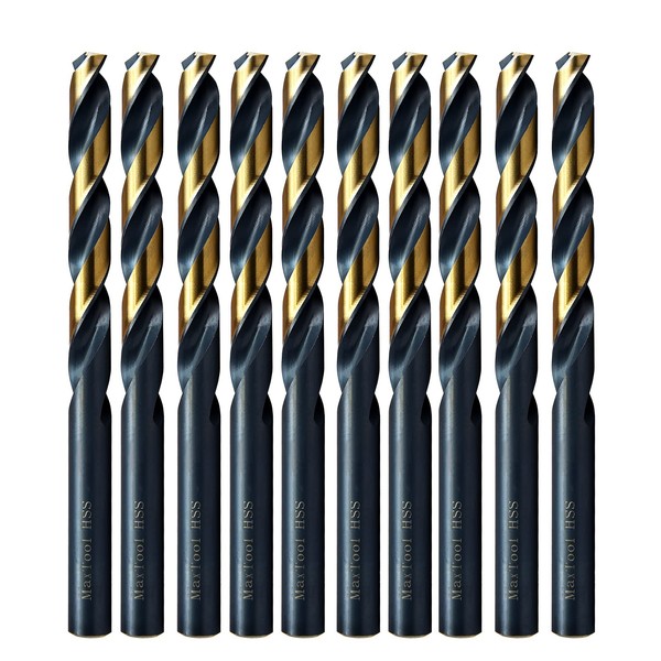 MAXTOOL Letter E 0.25" 10PCs Identical Jobber Length Drill Bits