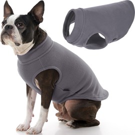 Gooby Stretch Fleece Vest Dog Sweater - Gray, Large - Warm Pullover Super Stretchy Fleece Dog Jacket for Small to Large Dogs